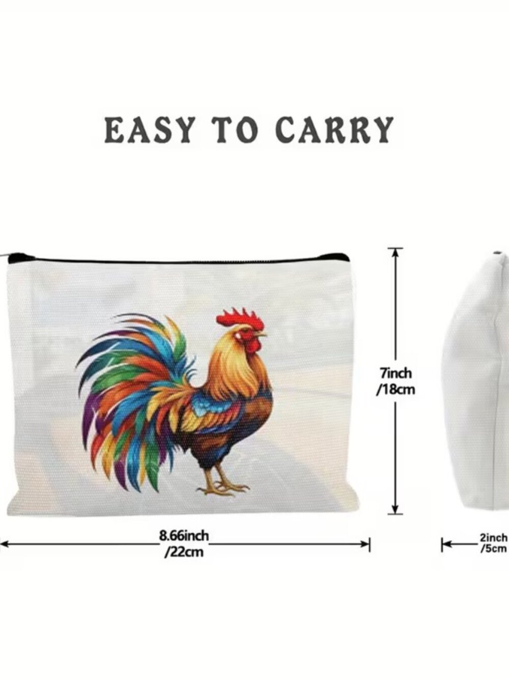 Rooster Print Makeup Bag - Picture 3 of 3
